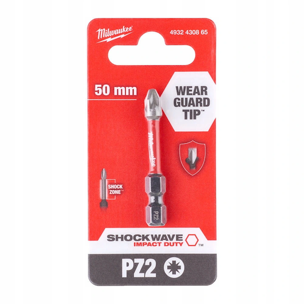 BIT UDAROWY KOŃCÓWKA Shockwave Impact Duty DO ŚRUB POZIDRIV, PZ2 50MM 1szt. 4932430865 Milwaukee