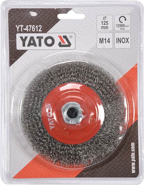 SZCZOTKA TARCZ GWINT 125MM M14 INOX DRUT NIERDZEWNY YT-47612 YATO