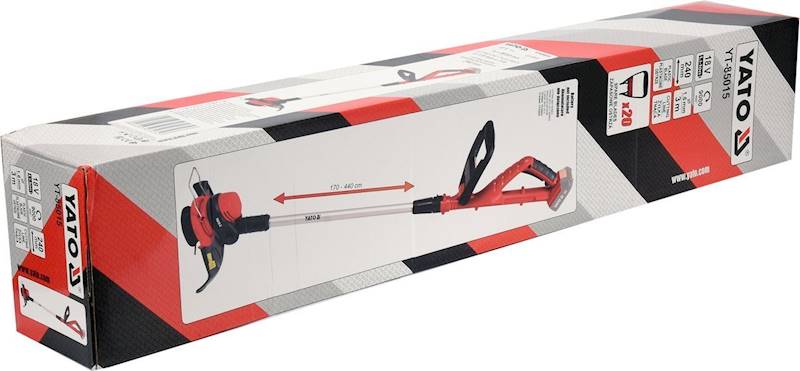 PODKASZARKA KOSA AKUMULATOROWA BODY 18V 2w1 GŁOWICA Z NOŻYKAMI I ŻYŁKĄ YT-85015 YATO