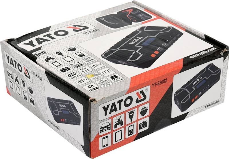 URZĄDZENIE ROZRUCHOWE POWER BANK LATARKA LED 3W1 500A 12000mAh YT-83082 YATO