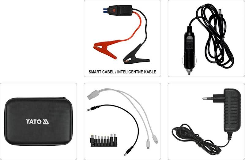 URZĄDZENIE ROZRUCHOWE POWER BANK LATARKA LED 3W1 500A 12000mAh YT-83082 YATO