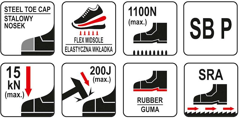 BUTY ROBOCZE PUBS SBP SPORTOWE PÓŁBUTY BHP Z NOSKIEM ROZ. 46 YT-80627 YATO