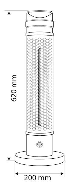 GRZEJNIK NA PODCZERWIEŃ PROMIENNIK STOJĄCY 1000W IP44 CARBON FIBER LAMP 90-035 NEO