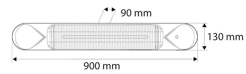 GRZEJNIK NA PODCZERWIEŃ PROMIENNIK 2000W IP55 CARBON INFRARED HEATING LAMP 90-039 NEO