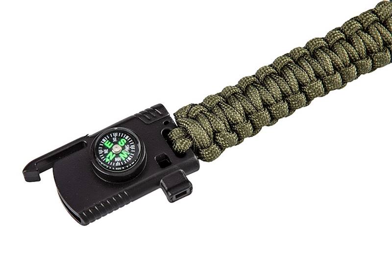 BRANSOLETKA TURYSTYCZNA SURVIVALOWA, WIELOFUNKCYJNA PARACORD 5w1 NEO 63-140