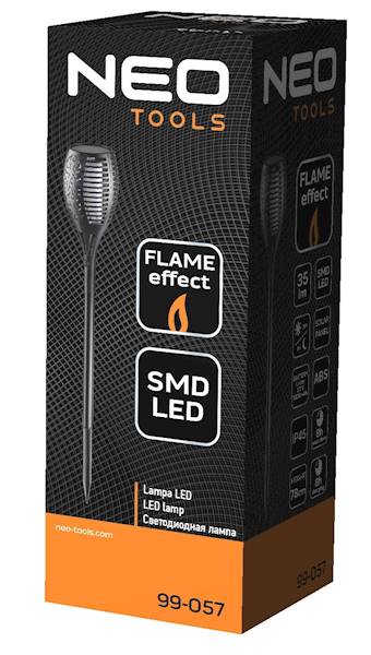 LAMPA SOLARNA OGRODOWA POCHODNIA, PŁOMIEŃ SMD WBIJANA 99-057 NEO