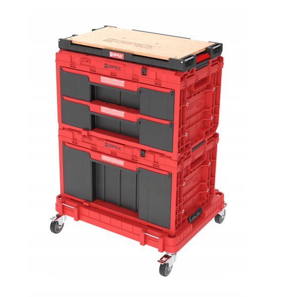 MOBILNA SZAFKA WARSZTATOWA, SKRZYNIE NARZĘDZIOWE Z SZUFLADAMI QBRICK SYSTEM ONE WORKSHOP DRAWERS SET 7 RED