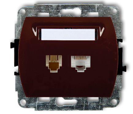 Gniazdo komp. RJ45+RJ12 brąz 4GTK TREND KARLIK