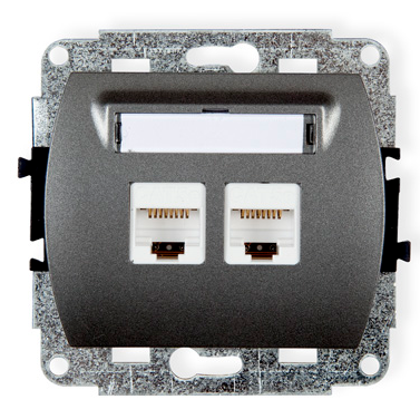 Gniazdo komp. 2xRJ45 srebrny 11GK-2 TREND KARLIK