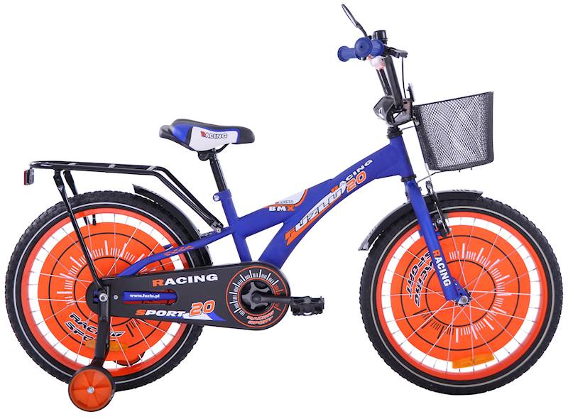 ROWER FUZLU 20" BMX RACING niebiesko-pomarańczowy