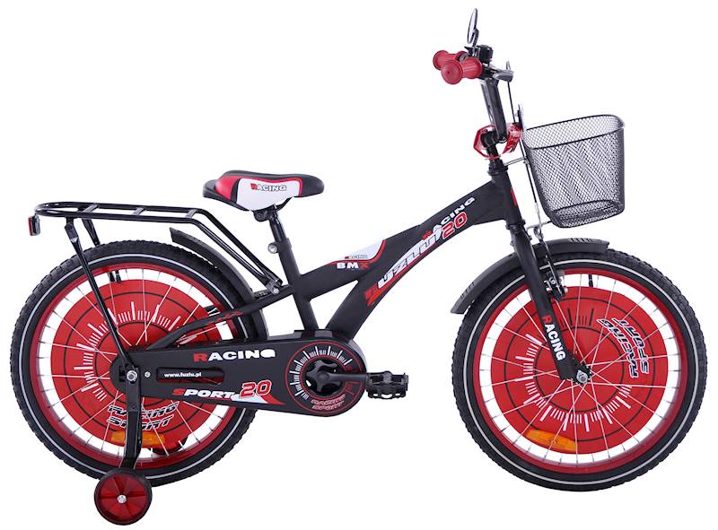 ROWER FUZLU 20" BMX RACING czarno-czerwony