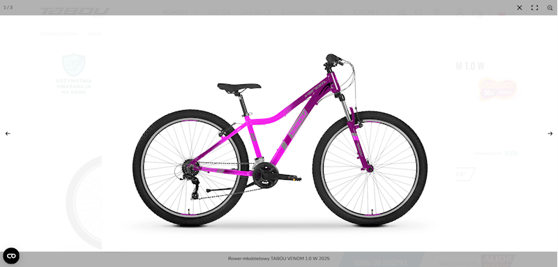 ROWER TABOU 27,5" VENOM 1.0 W 15" pink/purple