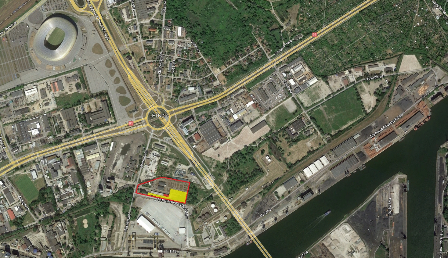 OKAZJA! Gdańsk, Letnica, Port, utwardzony plac do 6000 m2, Hala 300 m2
