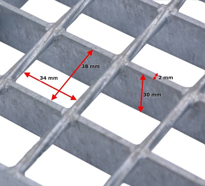 Krata ocynkowana 1000x 1000 - 30x2 - 34,3x38,1   T