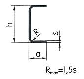 Ceownik zimnogięty [  80x 50x 3 S235JR   6m