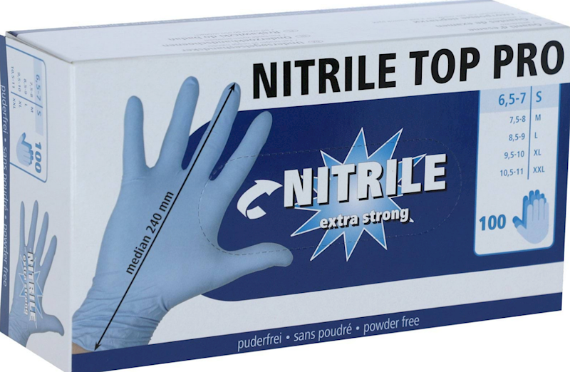 Rękawice nitrylowe Nitrile Top Pro, rozm XL, niebieski 100szt, Kerbl