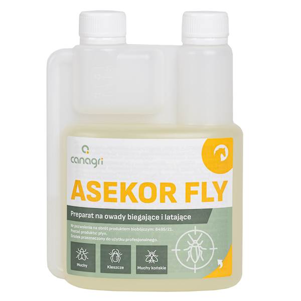 Preparat na owady latające i biegające ASEKOR FLY, bezbarwny, 600 ml, Canagri