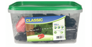 Izolator do plecionek i drutu CLASSIC, 100 szt., z pokrętłem do szybkiego wkręcania, Kerbl