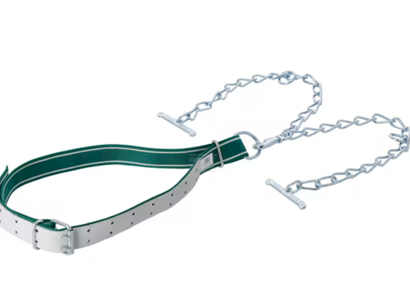 Wiązanie z obrożą dla młodych byków, 150x5cm z kompletem łańcuchów