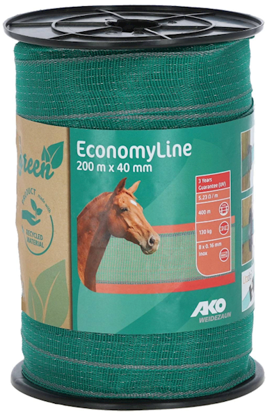 Taśma ogrodzeniowa ECONOMY 200m x 40 mm zielono-szara Kerbl