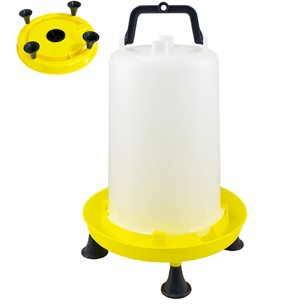 Poidło dla kur z korkiem, uchwytem i nóżkami 15l