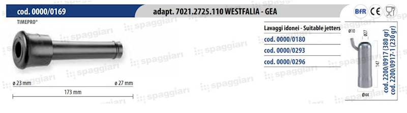 Guma strzykowa Spaggiari typ Westfalia 19 mm, 4 szt.