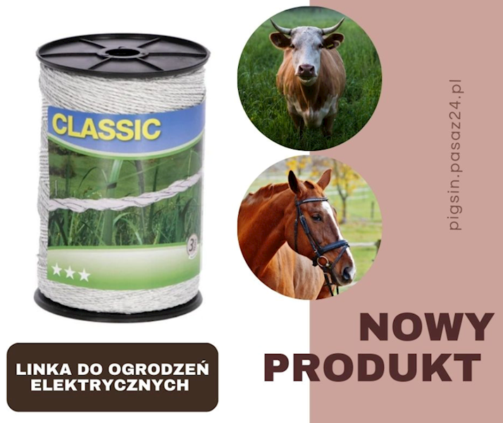 Plecionka ogrodzeniowa CLASSIC, 500 m x 2 mm, biała, Kerbl