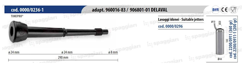 Guma strzykowa Spaggiari typ Alfa Laval 96001683 "krótki kubek-Z" 8mm, 4 szt