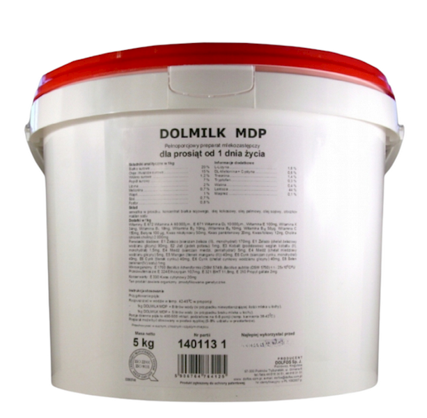 Dolmilk MDP 5 kg (wiadro) Preparat mlekozastępczy dla prosiąt od 1 dnia życia 