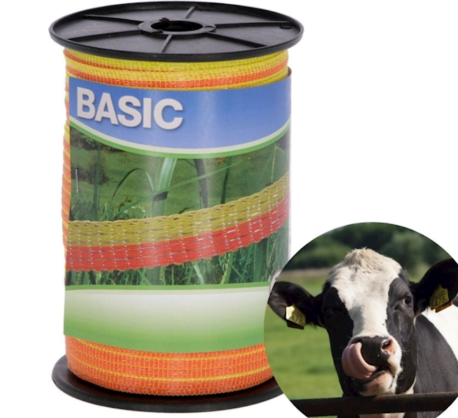 Taśma ogrodzeniowa BASIC, 250m x 10mm, żółto-pomarańczowa, Kerbl