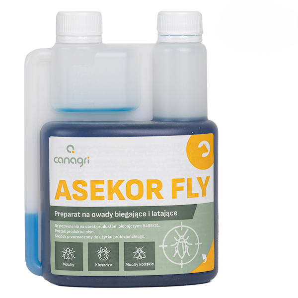 Preparat na owady latające i biegające ASEKOR FLY, niebieski, 600 ml, Canagri
