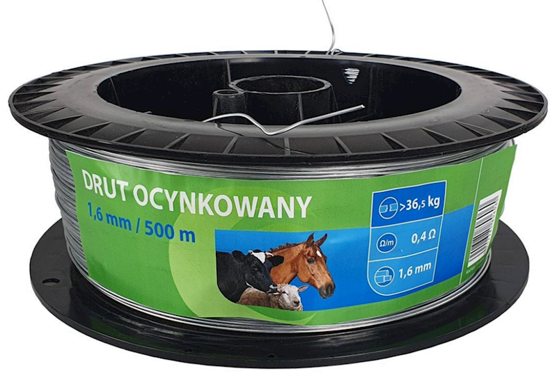 Drut ocynkowany 1,6 mm, 500m