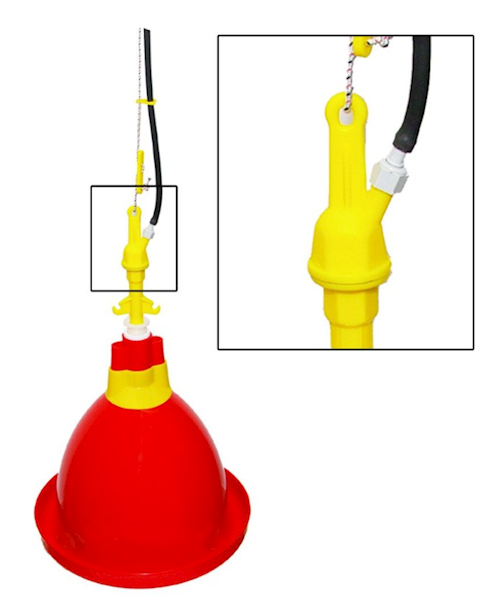 Króciec z nakrętką na wąż fi 7 mm do poideł dzwonowych TAV 22