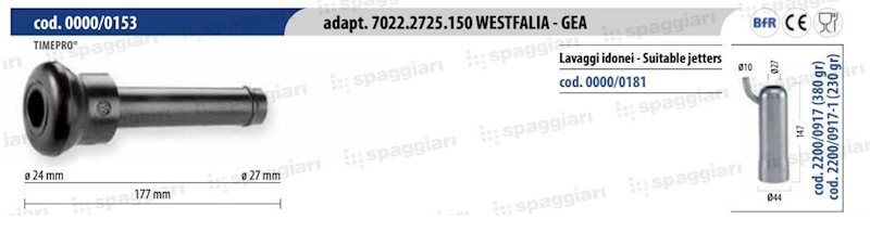 Guma strzykowa Spaggiari typ Westfalia 19 mm, 4 szt.