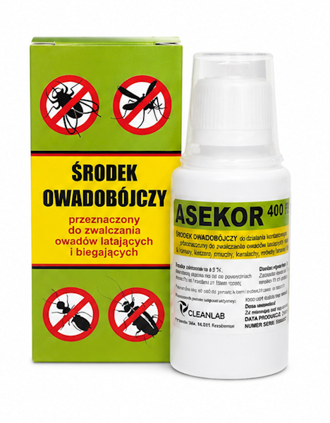 Środek owadobójczy na owady biegające i latające ASEKOR 400 Plus, koncentrat, 100 ml