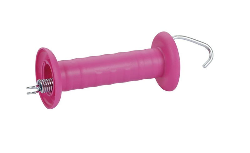 Uchwyt bramowy z hakiem i sprężyną naciągową, różowy,Kerbl