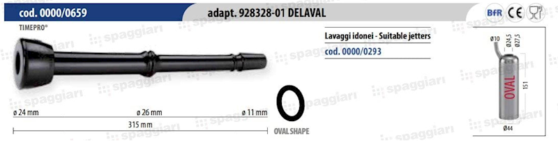 Guma strzykowa Spaggiari typ Alfa Laval MC-11 92832801 11 mm, 4 szt.