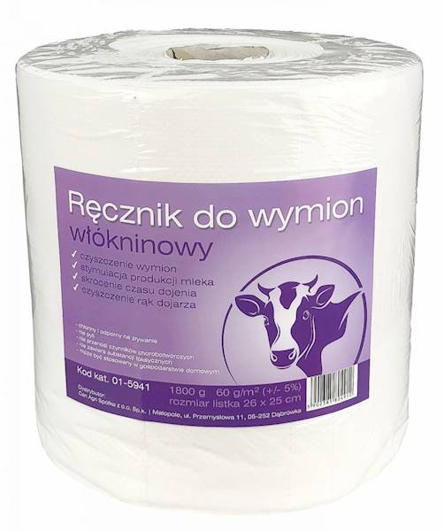 Włókninowy ręcznik do wymion, 1800g, 26x25 cm