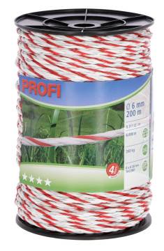 Linka PROFI 200m, 6mm, 6 x 0,3 mm biało-czerwona 