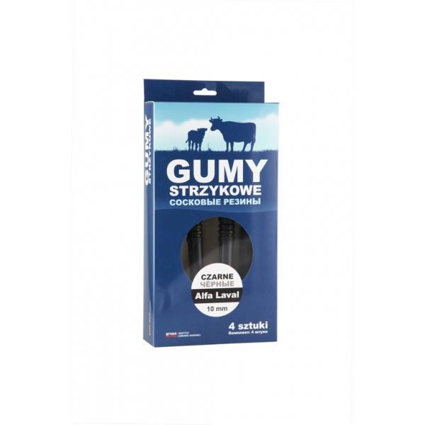 Gumy strzykowe czarne typ Alfa Laval 10mm (kpl. 4 szt.)