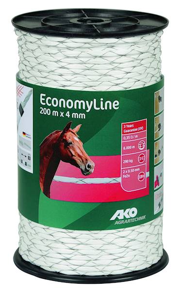 Linka ogrodzeniowa ECONOMY 200 m, 4mm, biała 