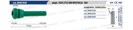 Silikonowa guma strzykowa, typ Westfalia, 7029.2725.000, zielona