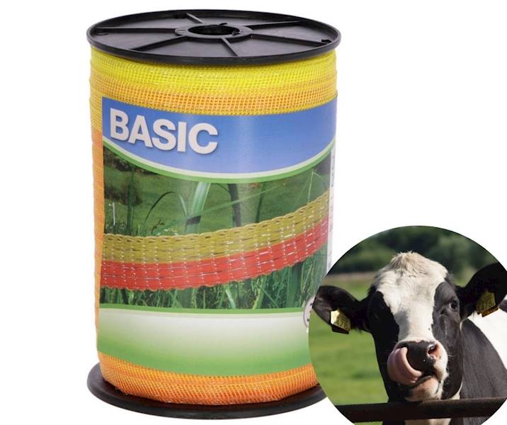 Taśma ogrodzeniowa BASIC 20mm/200 m żółto/pomarańczowa