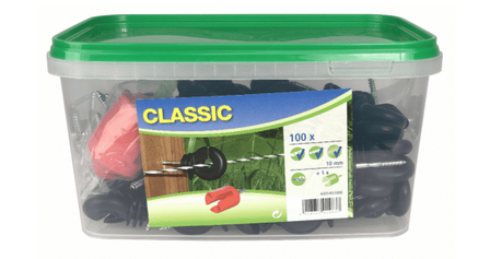 Izolator do plecionek i drutu CLASSIC, 100 szt., z pokrętłem do szybkiego wkręcania, Kerbl