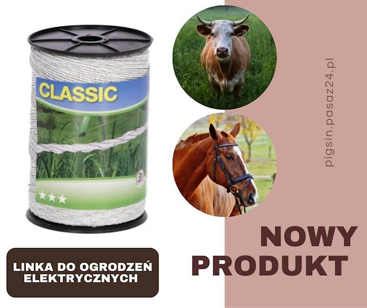 Plecionka ogrodzeniowa CLASSIC, 500 m x 2 mm, biała, Kerbl