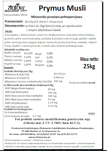Prymus Musli GMO