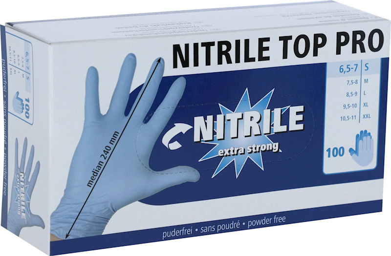 Rękawice nitrylowe Nitrile Top Pro, rozm XL, niebieski 100szt, Kerbl