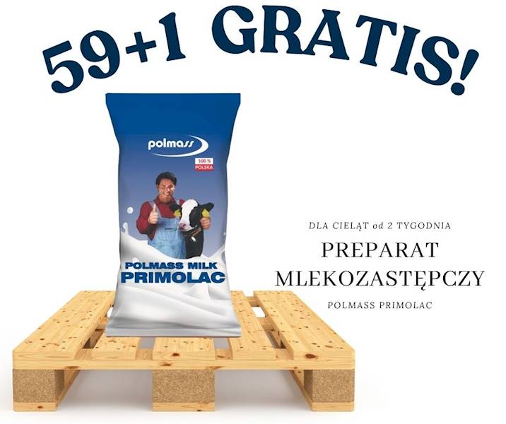 59+1 GRATIS Preparat mlekozastępczy Primolac Polmass 20kg