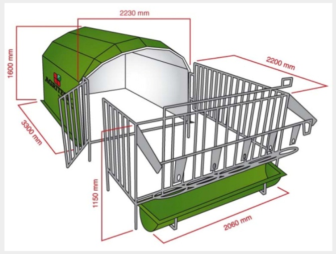 Agribox 5 - domek dla 5 cieląt 