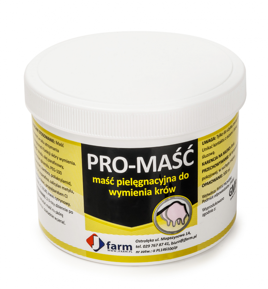 Jfarm Promaść - Maść pielęgnacyjna do wymienia krów, 500 ml